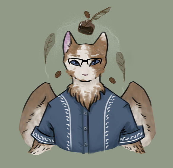 Pyralis the Tressym ◇ rendered bust + simple background ◇ $30