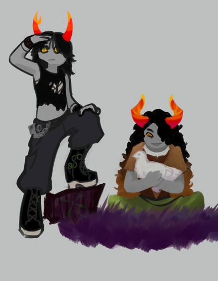 DR ◇ line art full + rendered bust + shading + colour + simple background ◇ $65